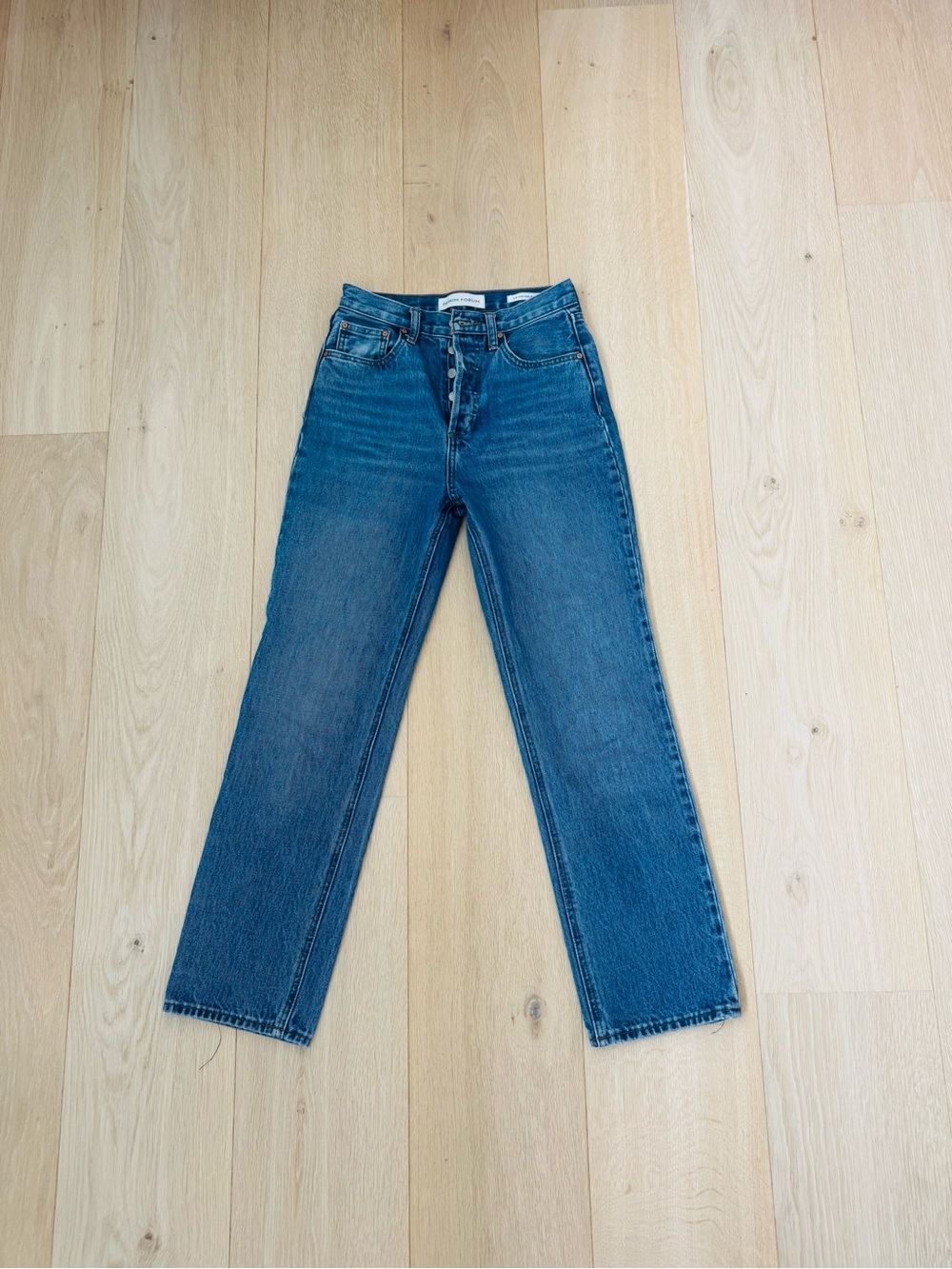 Denim Forum Joni High Rise Loose Jeans Medium Blue Size 23